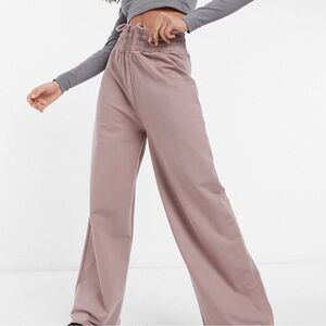 Super wide leg sweatpants in mauve
